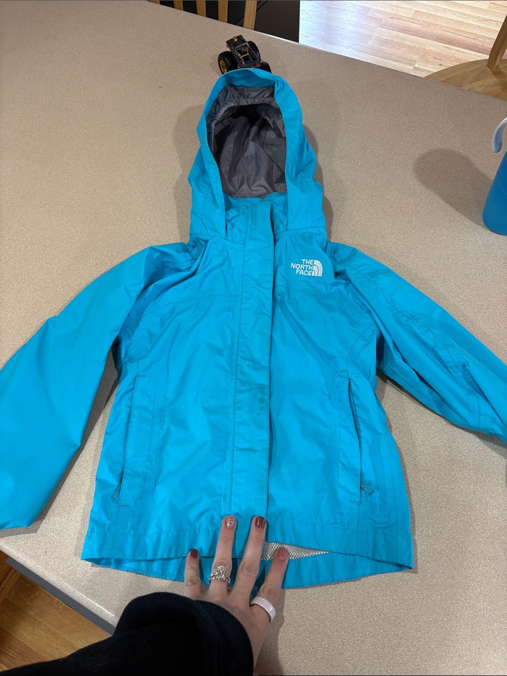 The North Face Kids' Bright Turquoise Hooded Rain Jacket